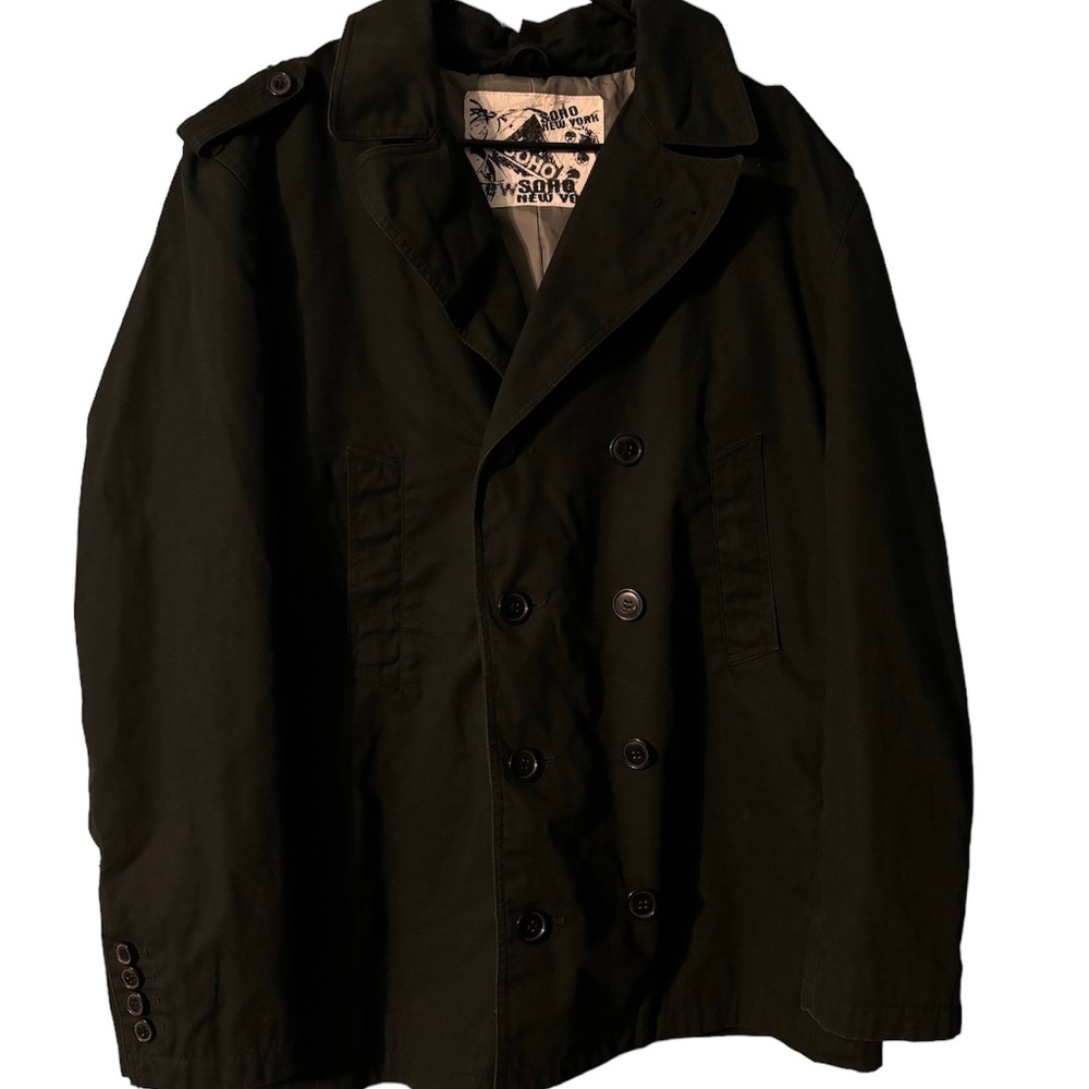 Black Buttoned Heavy Coat
